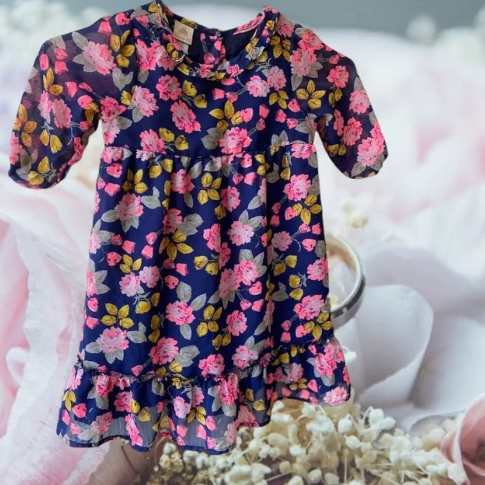 Route 66 Floral Ruffle Dress